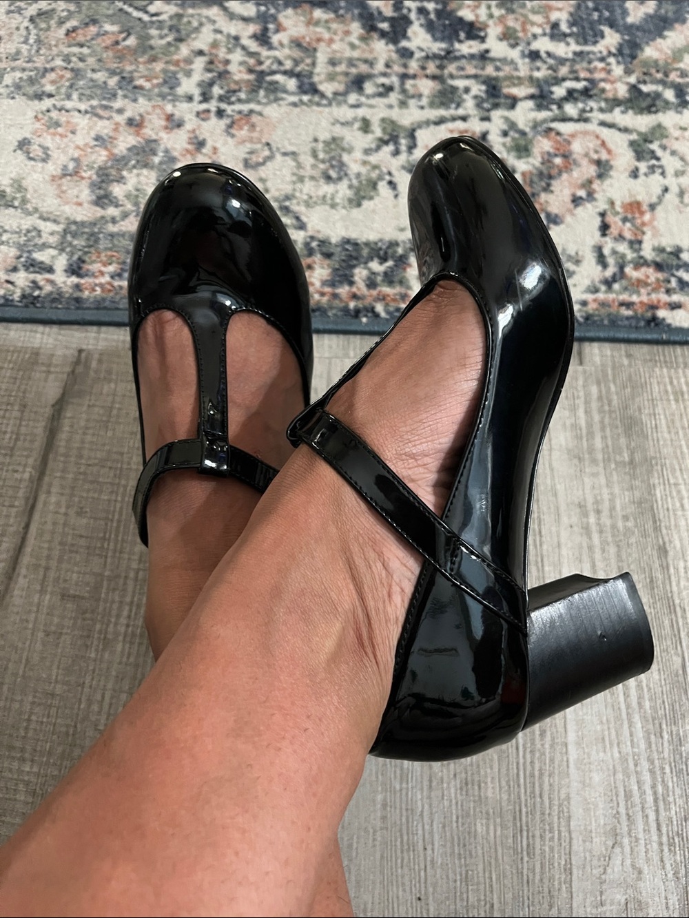 Hush Puppies Black Patent Mary Jane Pumps